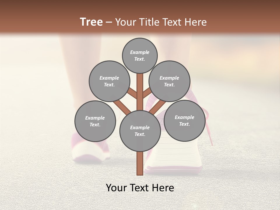 A Woman's Feet Walking Down A Road With A Pink Shoe PowerPoint Template