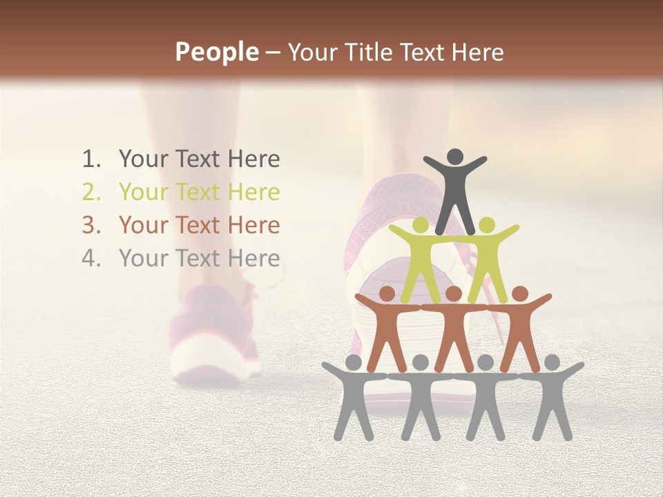 A Woman's Feet Walking Down A Road With A Pink Shoe PowerPoint Template