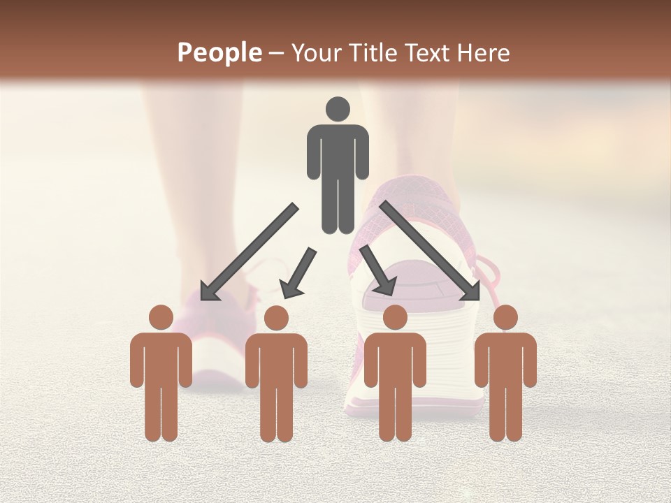 A Woman's Feet Walking Down A Road With A Pink Shoe PowerPoint Template