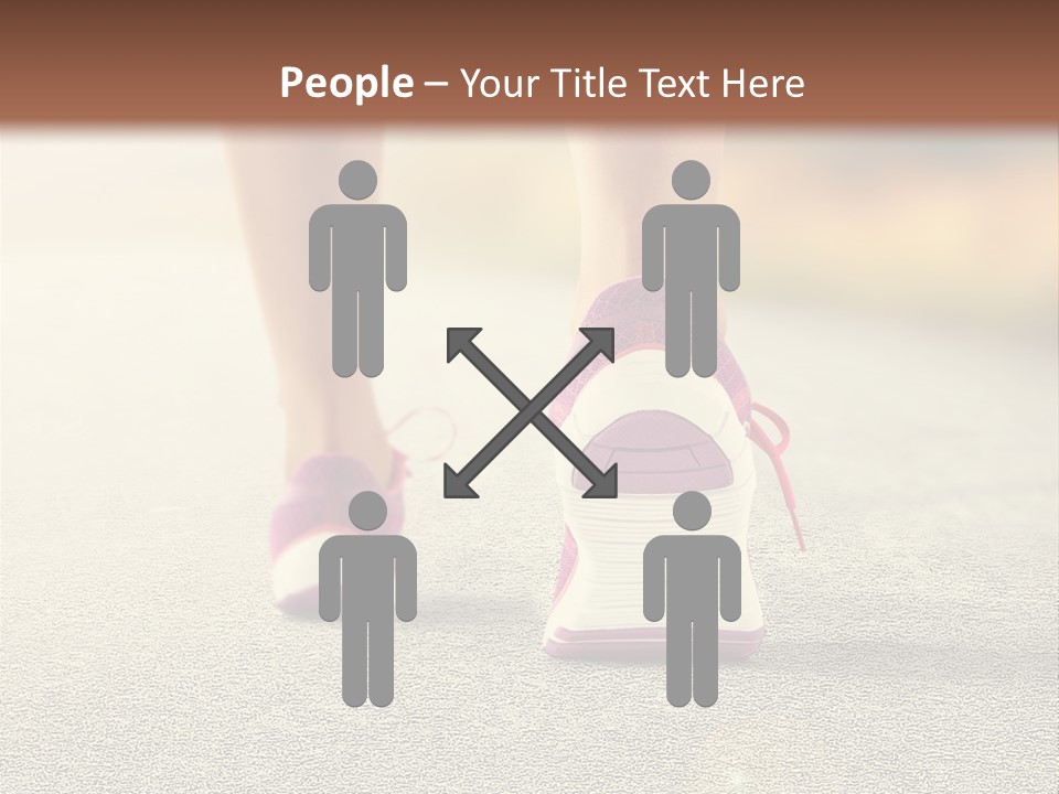 A Woman's Feet Walking Down A Road With A Pink Shoe PowerPoint Template