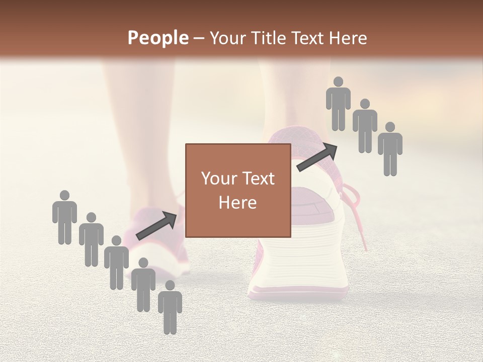 A Woman's Feet Walking Down A Road With A Pink Shoe PowerPoint Template