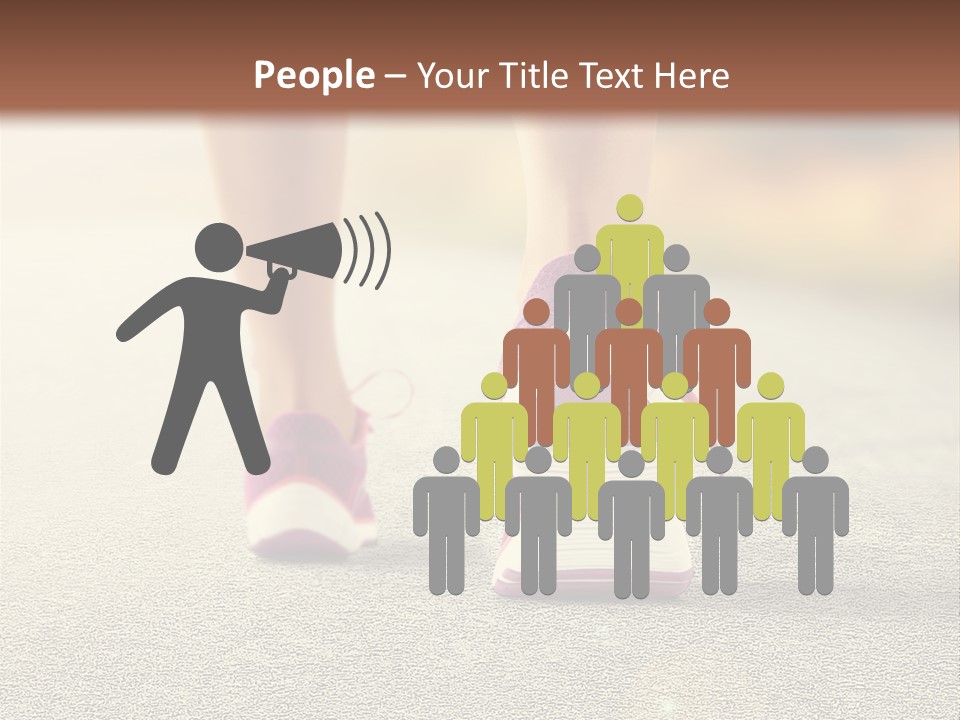 A Woman's Feet Walking Down A Road With A Pink Shoe PowerPoint Template