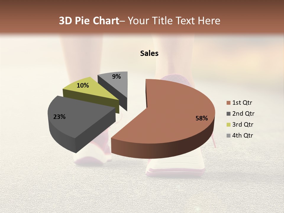 A Woman's Feet Walking Down A Road With A Pink Shoe PowerPoint Template