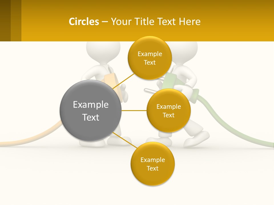 Two People With A Hose Connected To Each Other PowerPoint Template