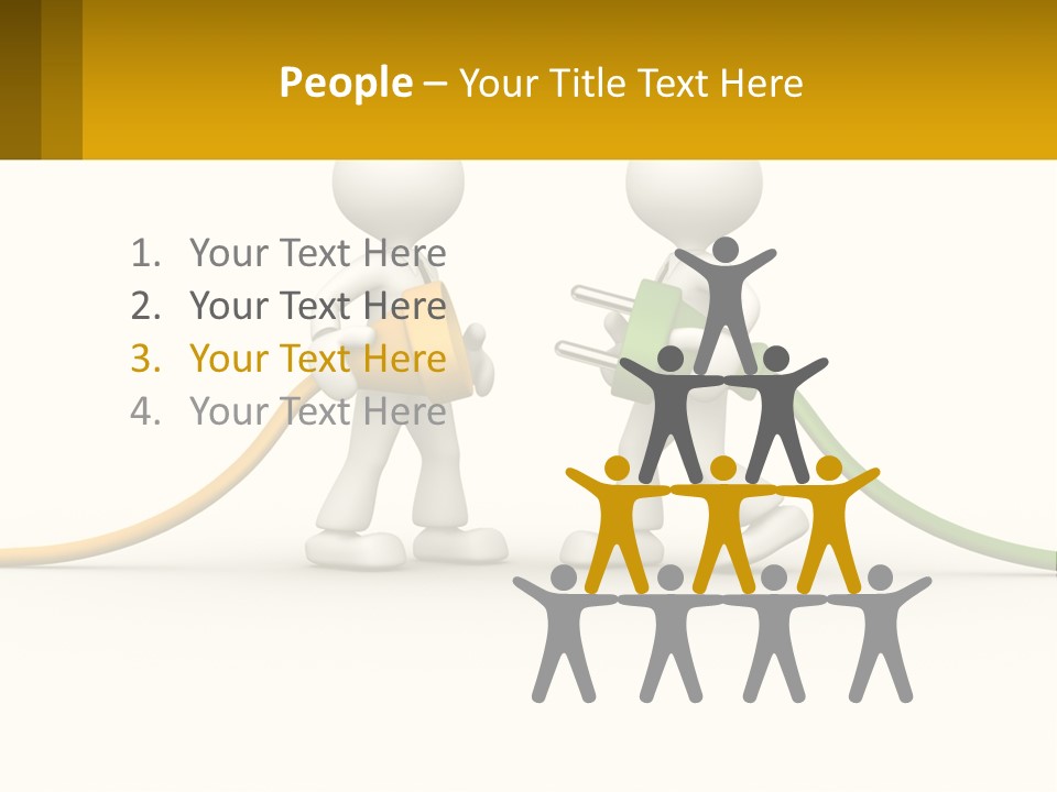 Two People With A Hose Connected To Each Other PowerPoint Template