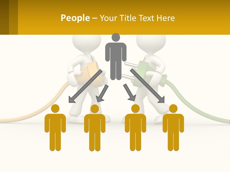 Two People With A Hose Connected To Each Other PowerPoint Template