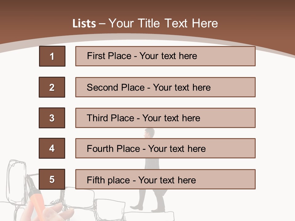 A Hand Holding A Smart Phone Next To A Man Walking On A Line Of Bricks PowerPoint Template