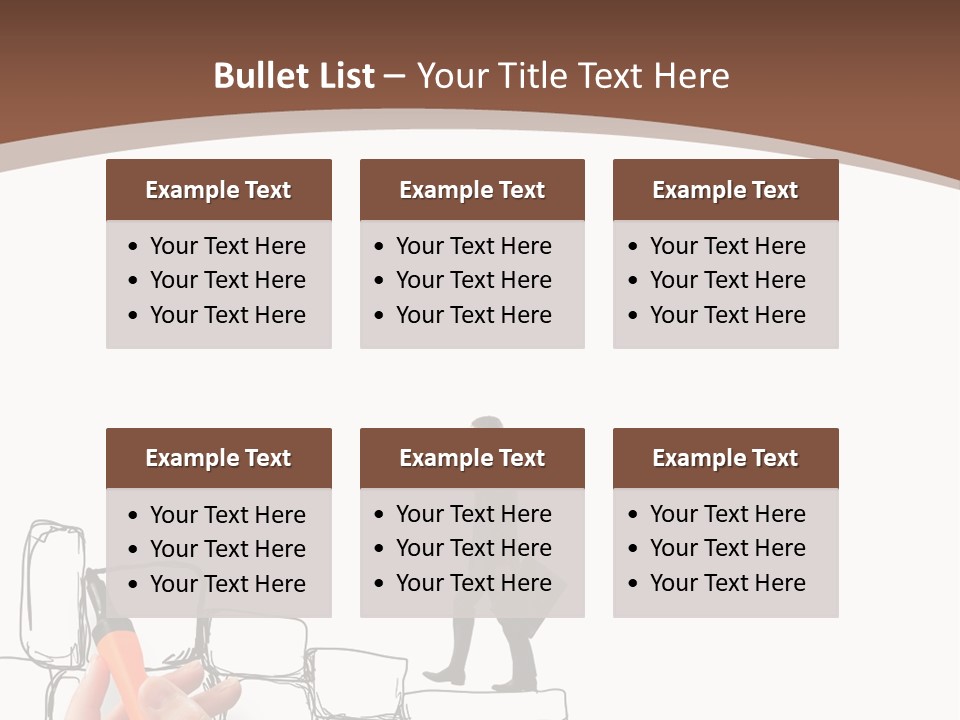 A Hand Holding A Smart Phone Next To A Man Walking On A Line Of Bricks PowerPoint Template