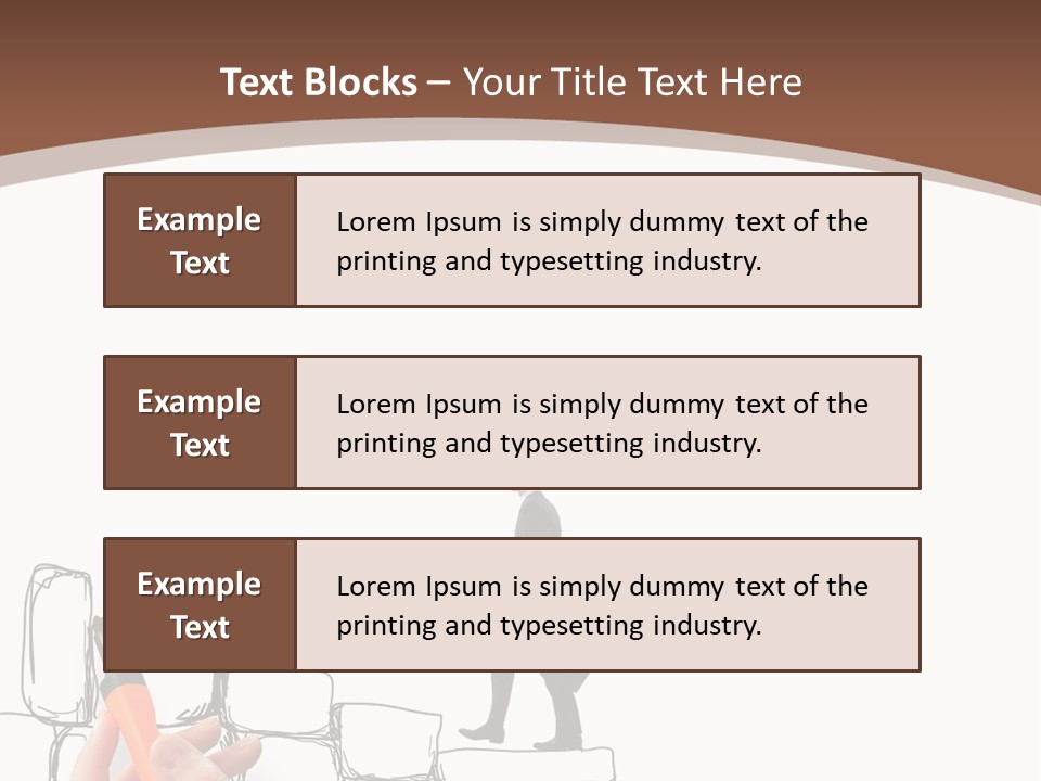 A Hand Holding A Smart Phone Next To A Man Walking On A Line Of Bricks PowerPoint Template