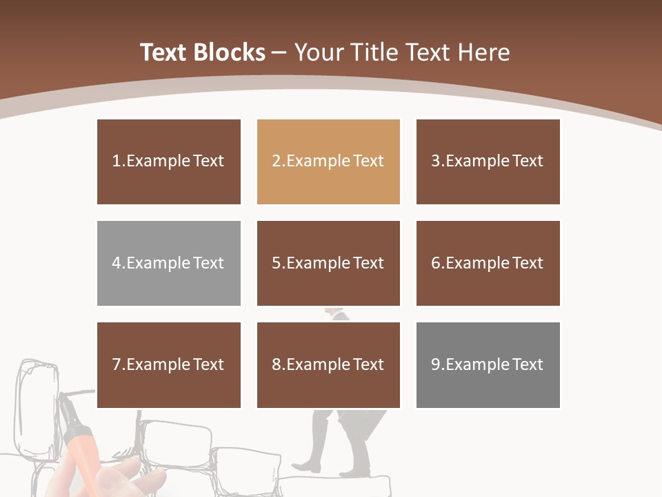 A Hand Holding A Smart Phone Next To A Man Walking On A Line Of Bricks PowerPoint Template