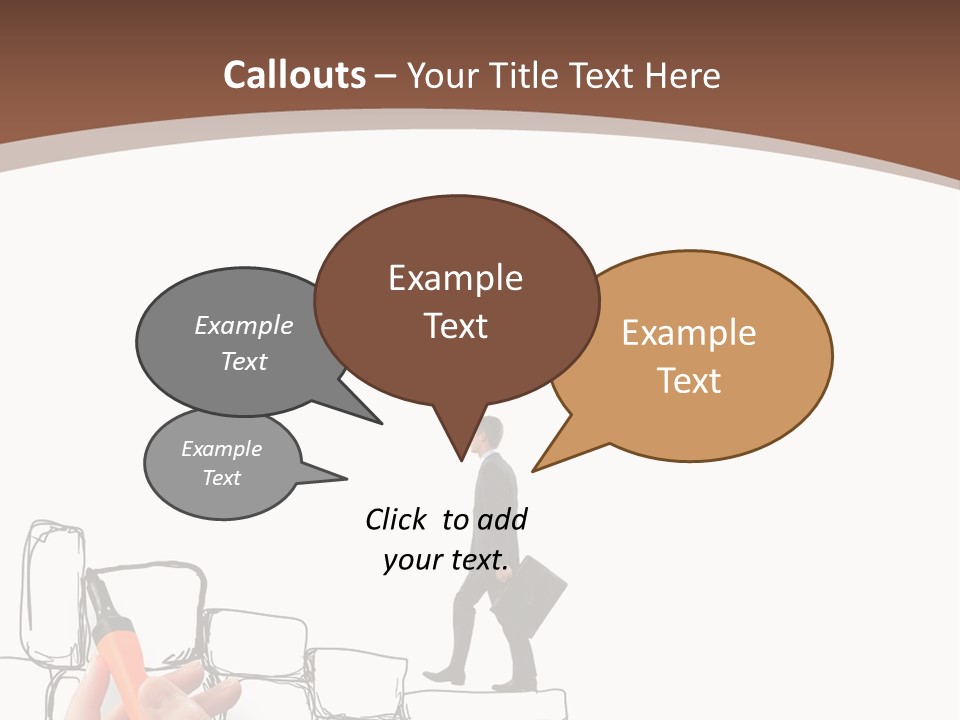 A Hand Holding A Smart Phone Next To A Man Walking On A Line Of Bricks PowerPoint Template