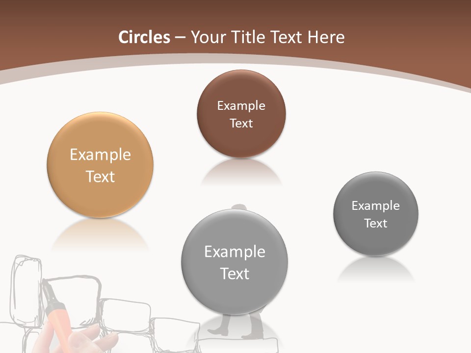 A Hand Holding A Smart Phone Next To A Man Walking On A Line Of Bricks PowerPoint Template