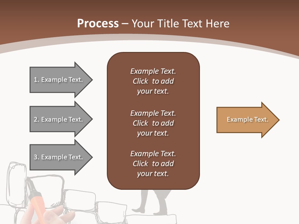 A Hand Holding A Smart Phone Next To A Man Walking On A Line Of Bricks PowerPoint Template