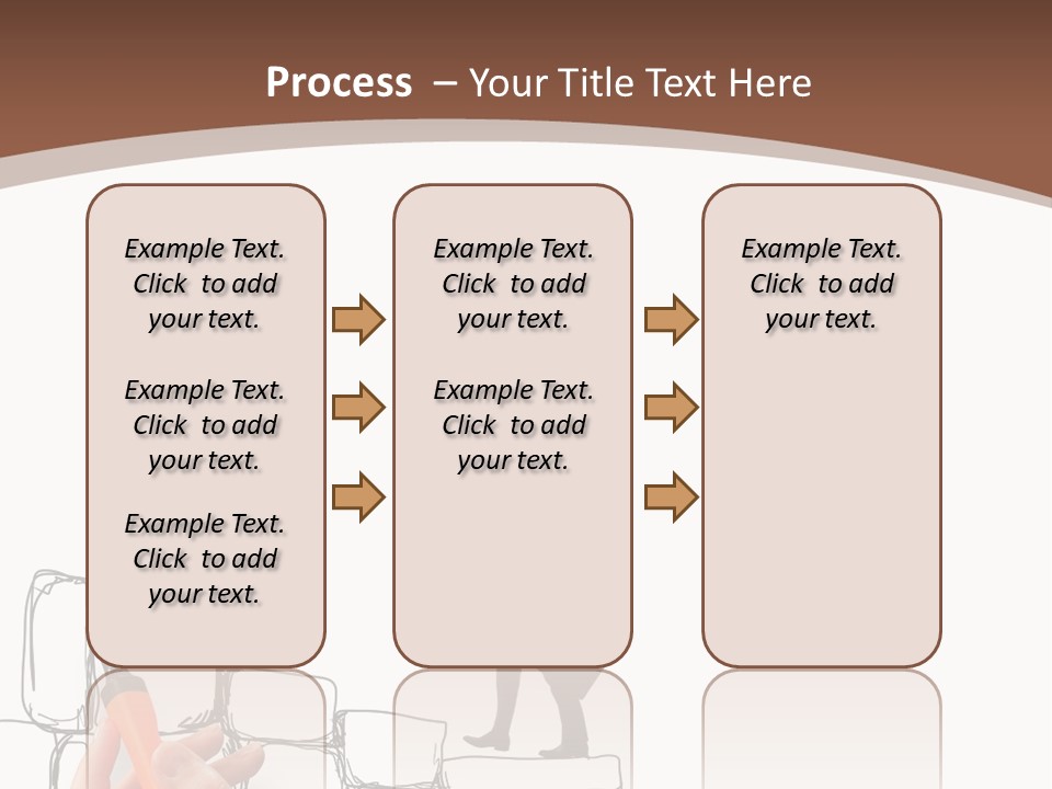 A Hand Holding A Smart Phone Next To A Man Walking On A Line Of Bricks PowerPoint Template