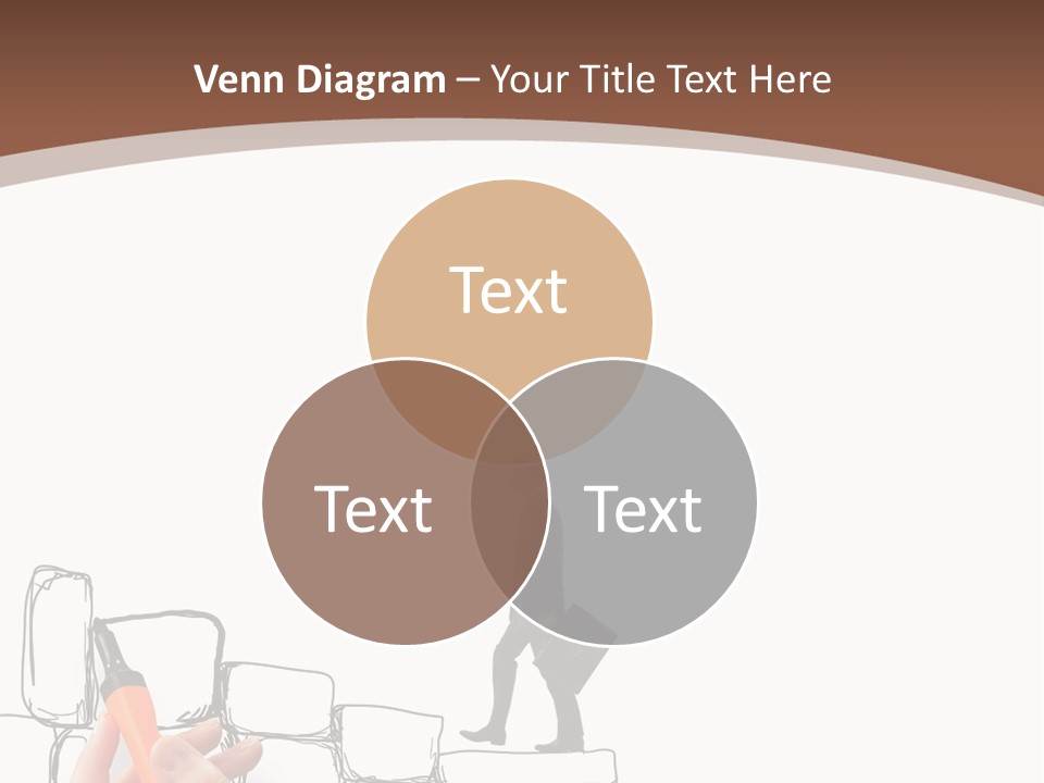 A Hand Holding A Smart Phone Next To A Man Walking On A Line Of Bricks PowerPoint Template