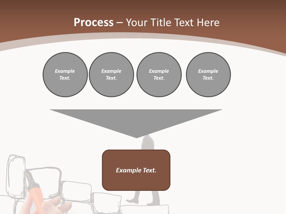 A Hand Holding A Smart Phone Next To A Man Walking On A Line Of Bricks PowerPoint Template