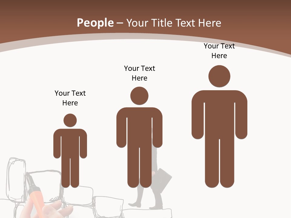 A Hand Holding A Smart Phone Next To A Man Walking On A Line Of Bricks PowerPoint Template