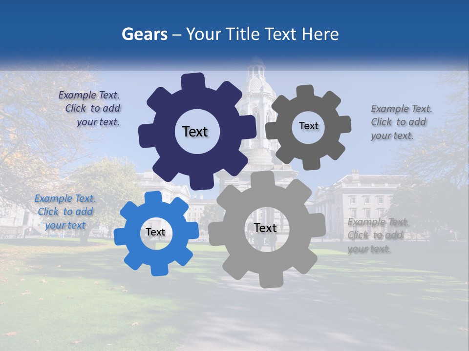 A Large Building With A Clock Tower In The Middle Of It PowerPoint Template