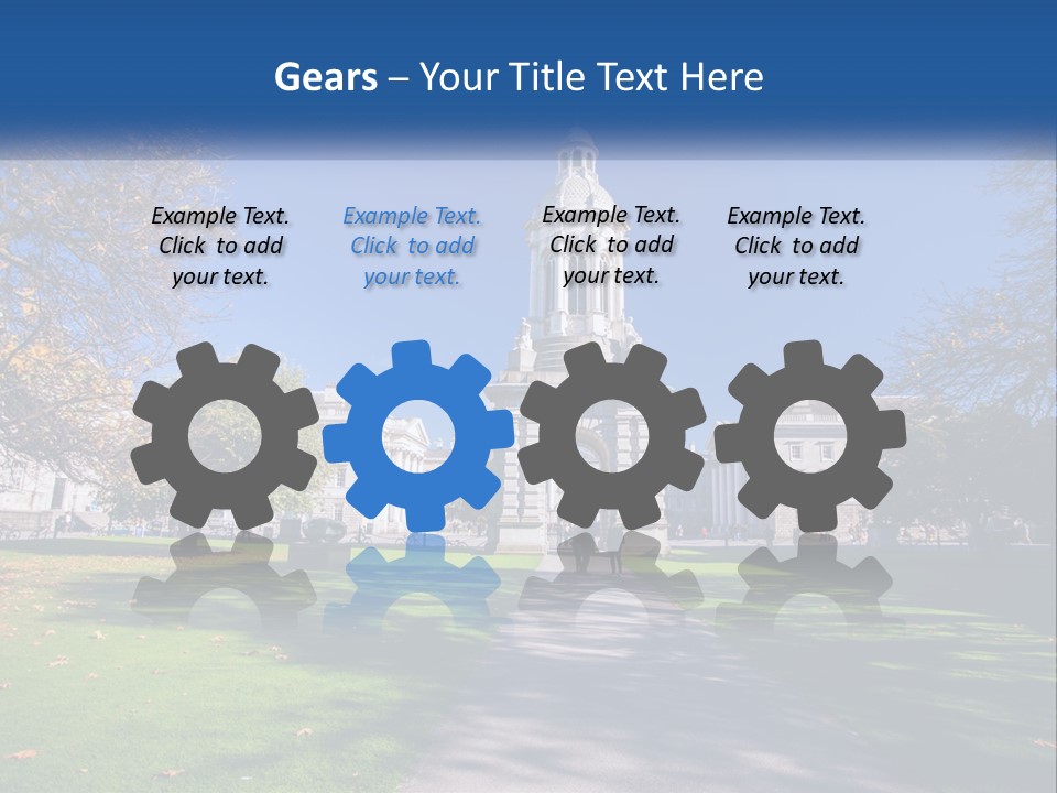 A Large Building With A Clock Tower In The Middle Of It PowerPoint Template