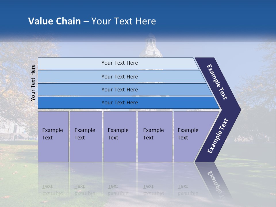 A Large Building With A Clock Tower In The Middle Of It PowerPoint Template