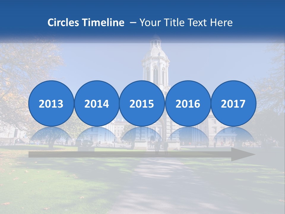 A Large Building With A Clock Tower In The Middle Of It PowerPoint Template