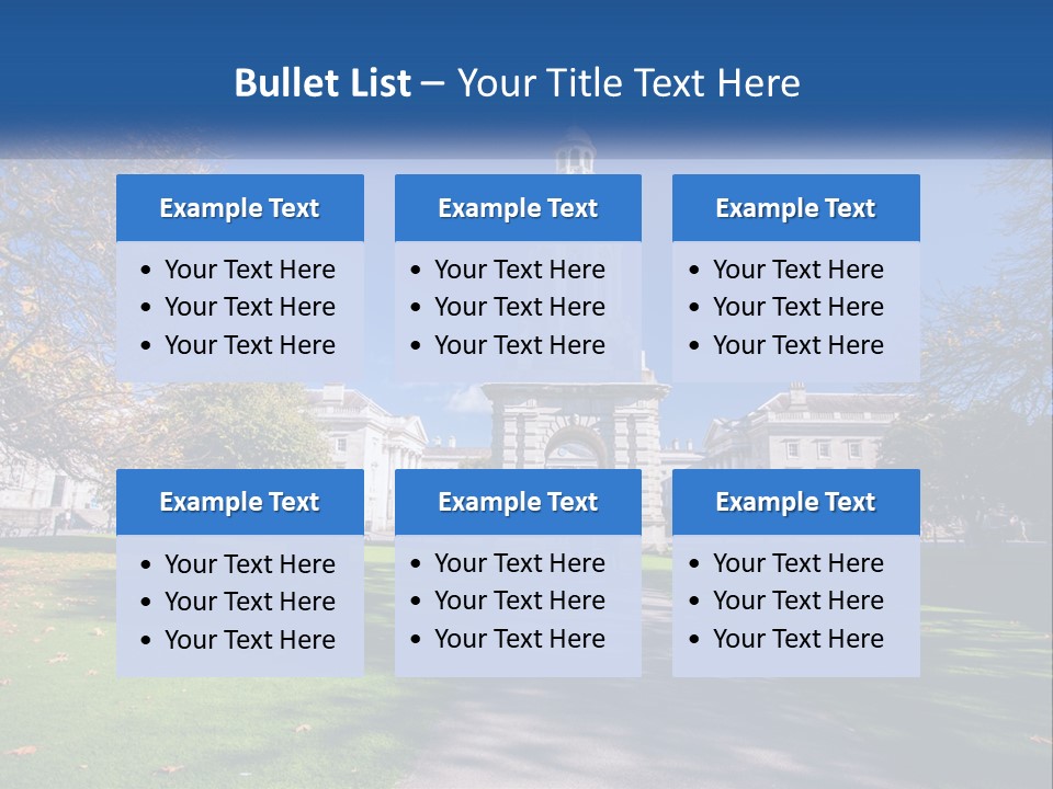 A Large Building With A Clock Tower In The Middle Of It PowerPoint Template