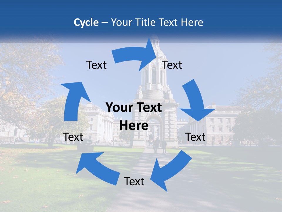 A Large Building With A Clock Tower In The Middle Of It PowerPoint Template