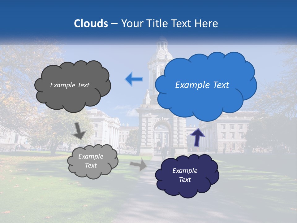 A Large Building With A Clock Tower In The Middle Of It PowerPoint Template