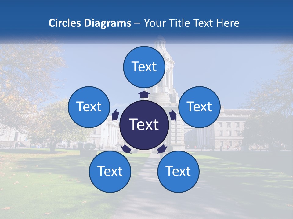 A Large Building With A Clock Tower In The Middle Of It PowerPoint Template