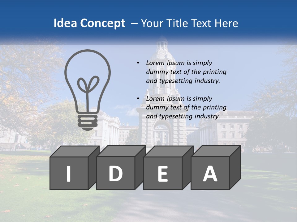 A Large Building With A Clock Tower In The Middle Of It PowerPoint Template