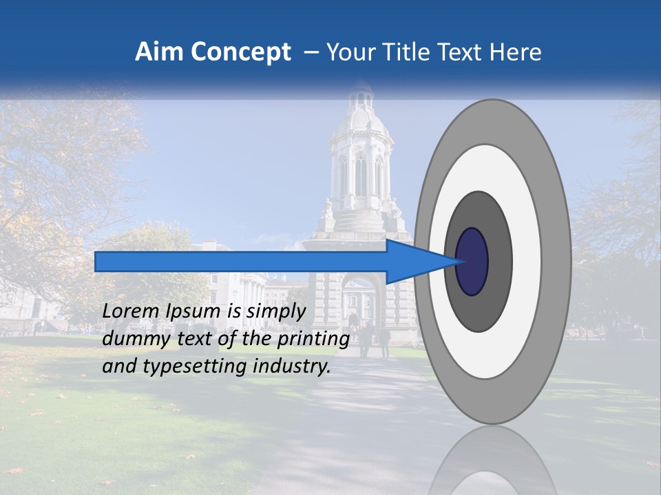 A Large Building With A Clock Tower In The Middle Of It PowerPoint Template