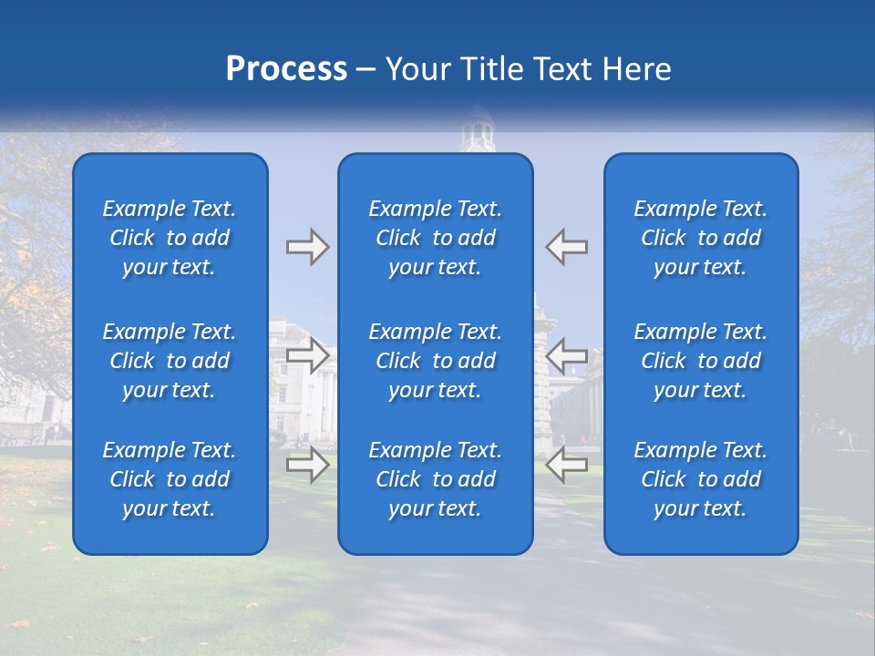 A Large Building With A Clock Tower In The Middle Of It PowerPoint Template