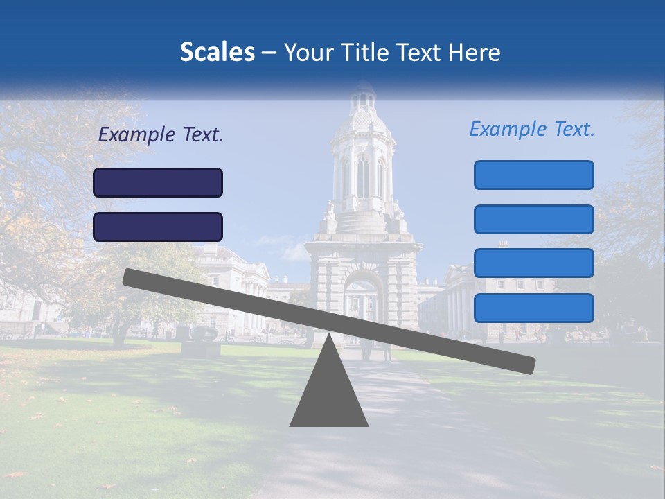 A Large Building With A Clock Tower In The Middle Of It PowerPoint Template