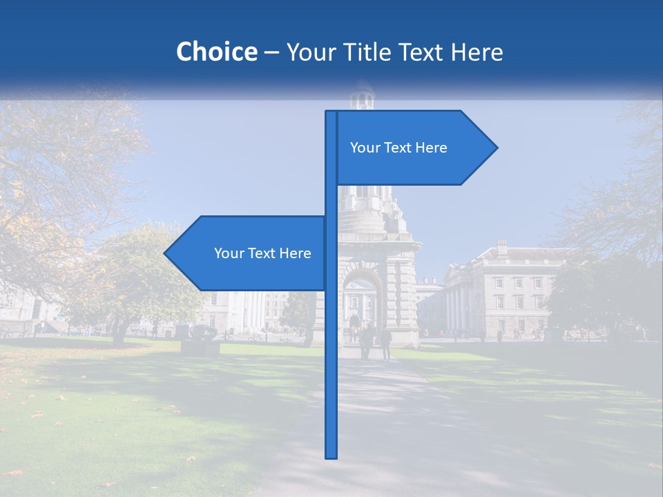 A Large Building With A Clock Tower In The Middle Of It PowerPoint Template
