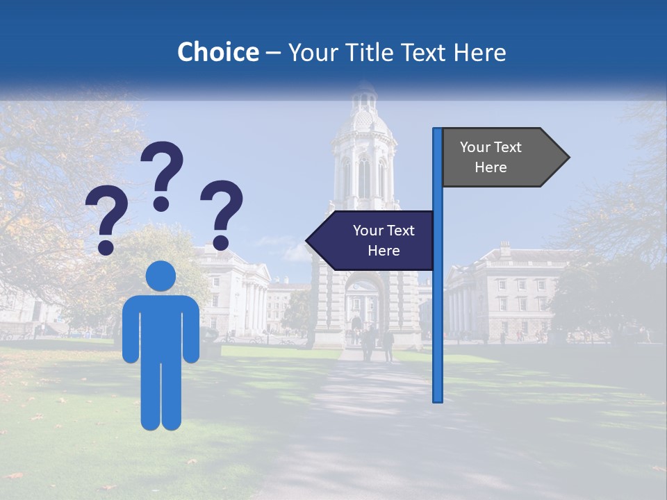 A Large Building With A Clock Tower In The Middle Of It PowerPoint Template