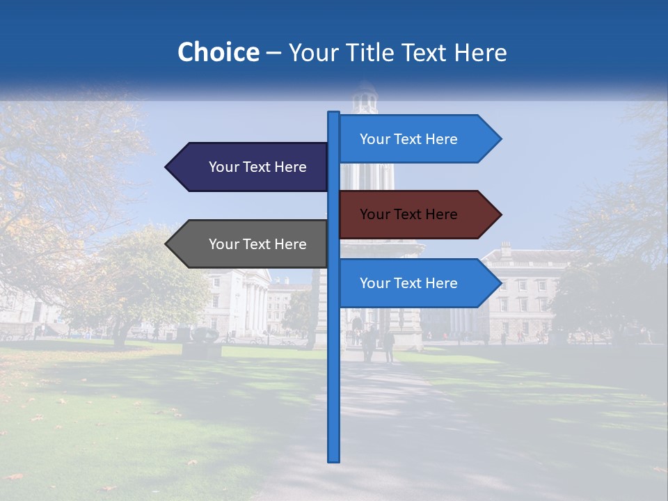 A Large Building With A Clock Tower In The Middle Of It PowerPoint Template