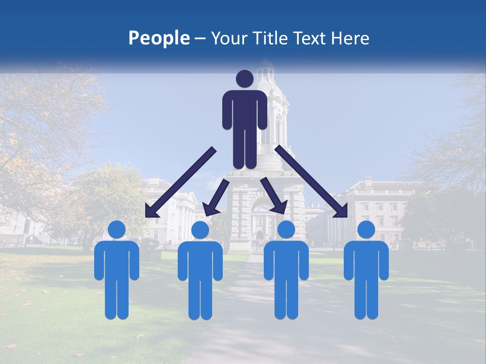 A Large Building With A Clock Tower In The Middle Of It PowerPoint Template