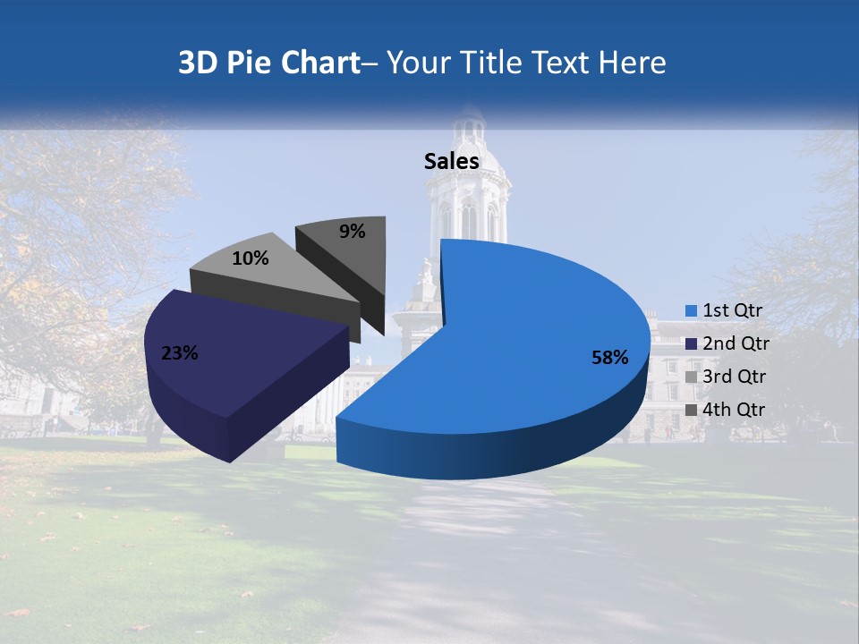 A Large Building With A Clock Tower In The Middle Of It PowerPoint Template