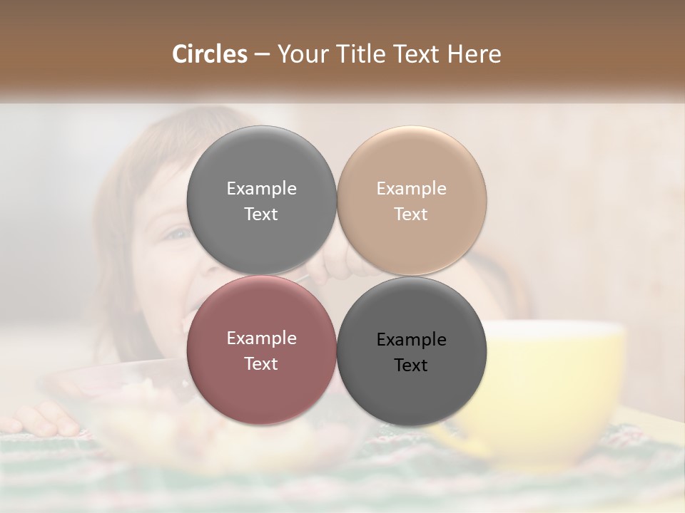 A Little Girl Eating A Bowl Of Cereal With A Spoon PowerPoint Template