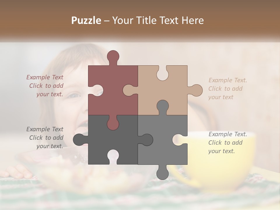 A Little Girl Eating A Bowl Of Cereal With A Spoon PowerPoint Template