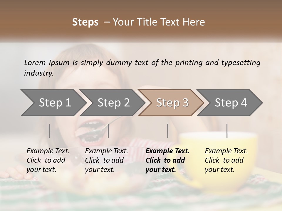 A Little Girl Eating A Bowl Of Cereal With A Spoon PowerPoint Template