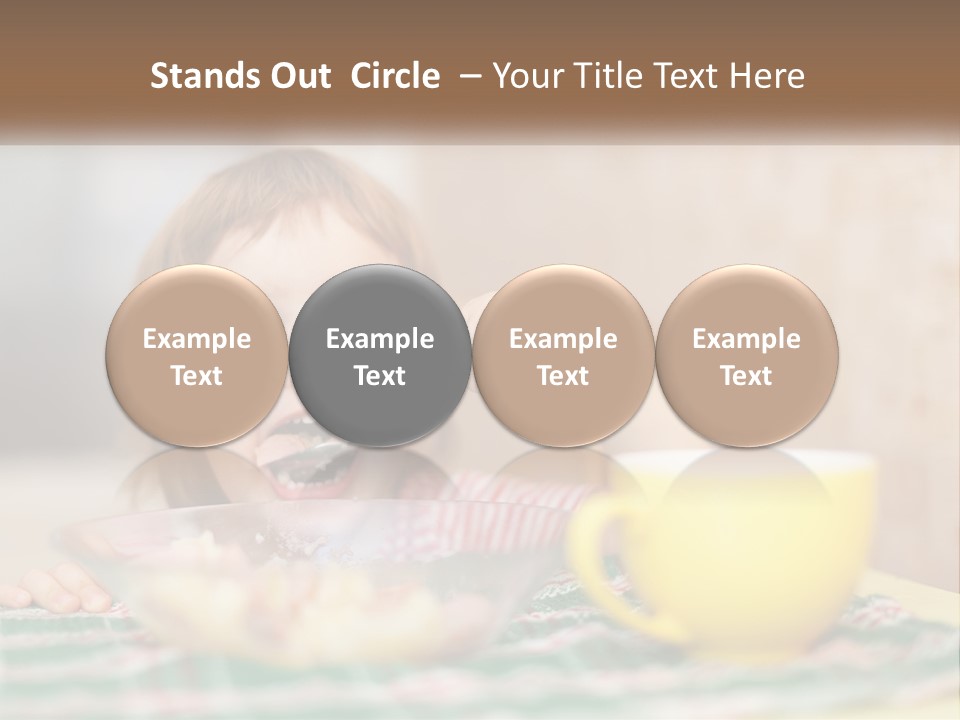 A Little Girl Eating A Bowl Of Cereal With A Spoon PowerPoint Template