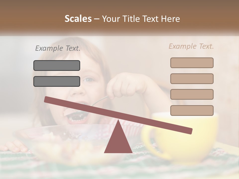 A Little Girl Eating A Bowl Of Cereal With A Spoon PowerPoint Template