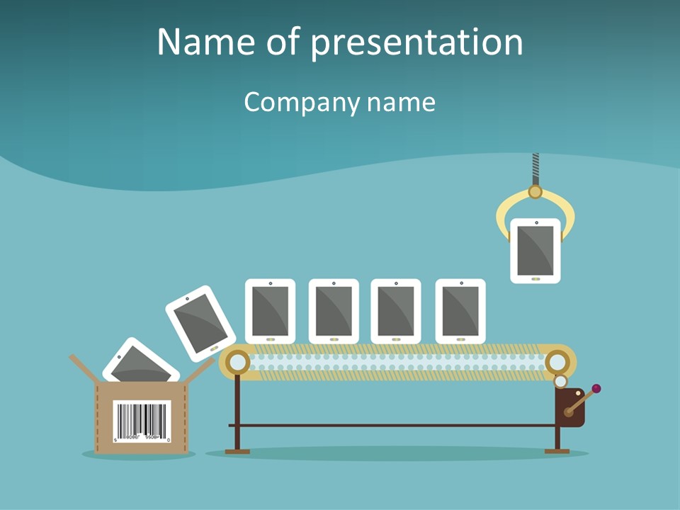A Powerpoint Presentation With A Conveyor Belt PowerPoint Template