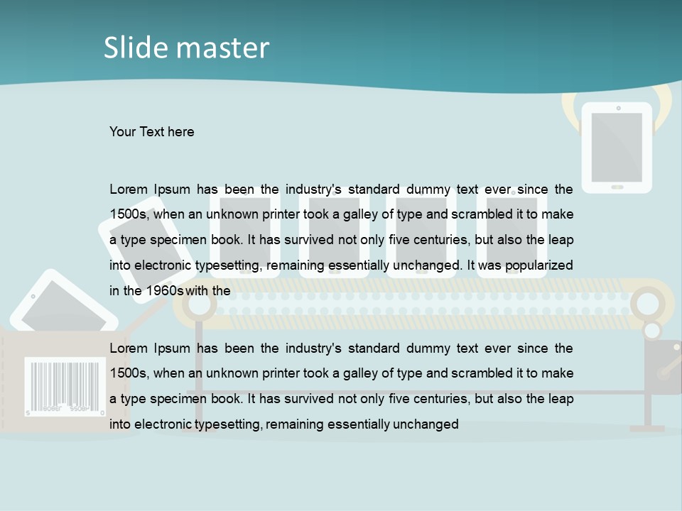 A Powerpoint Presentation With A Conveyor Belt PowerPoint Template