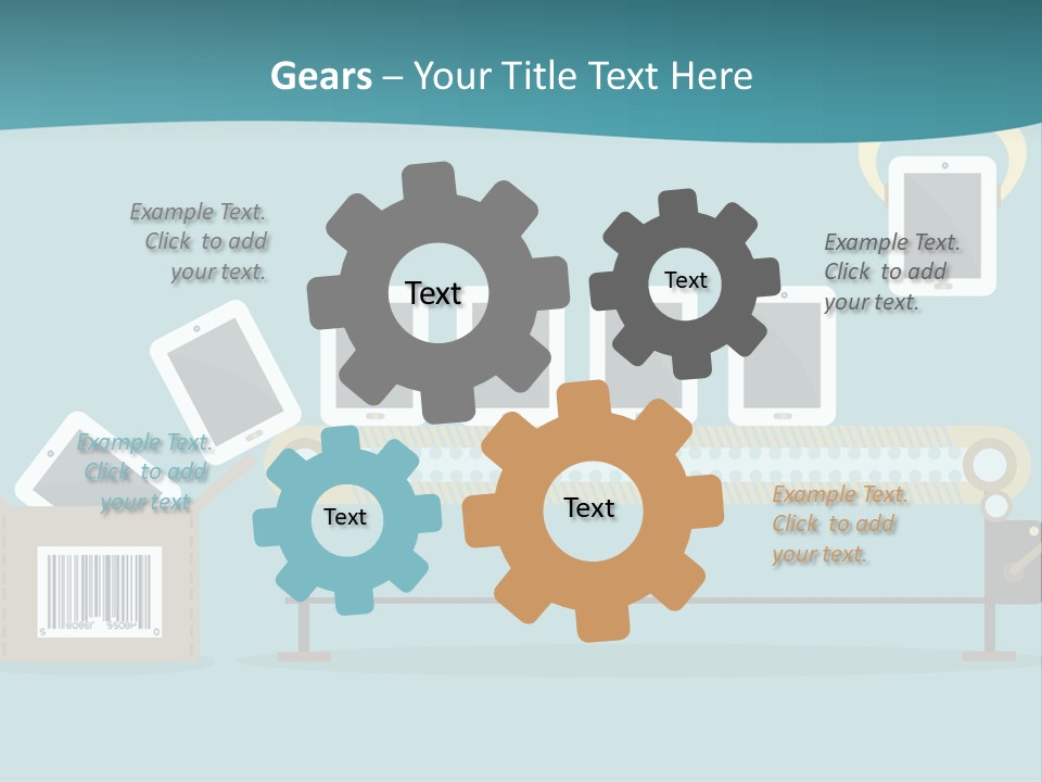 A Powerpoint Presentation With A Conveyor Belt PowerPoint Template