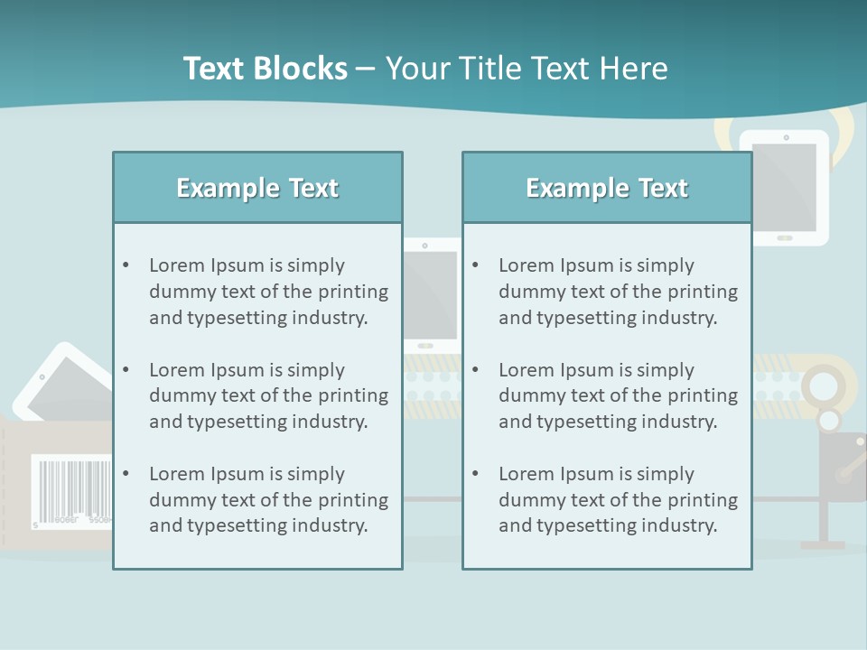 A Powerpoint Presentation With A Conveyor Belt PowerPoint Template