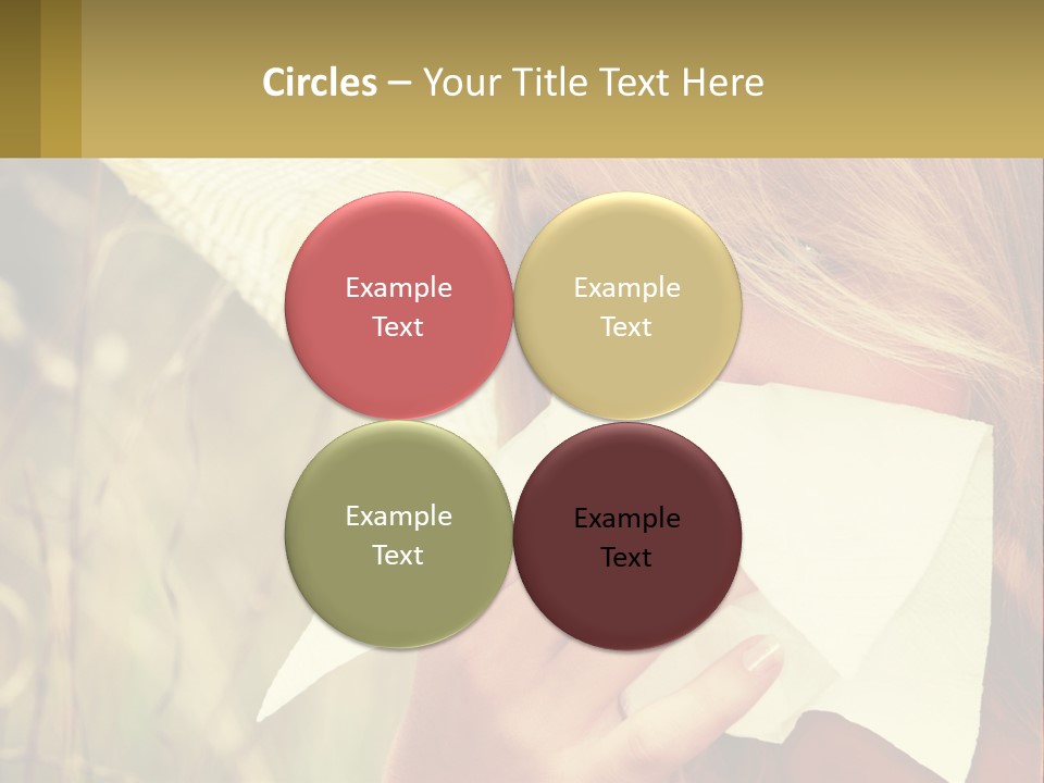 A Woman Wearing A Hat And Holding A Napkin To Her Mouth PowerPoint Template