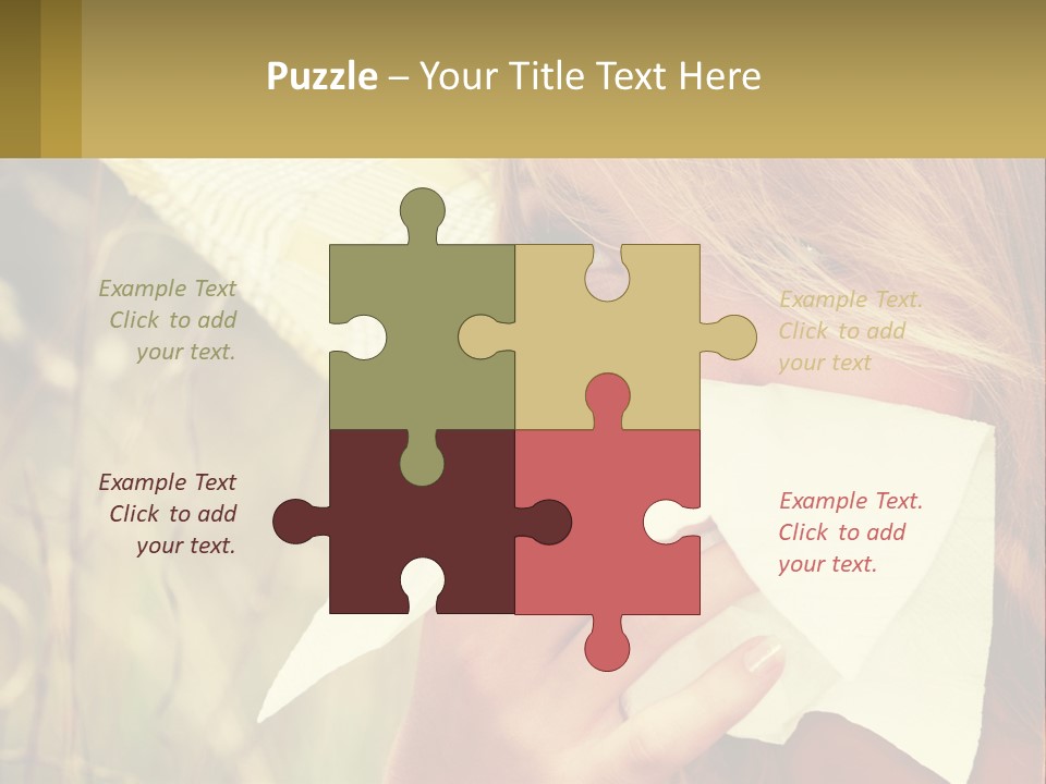 A Woman Wearing A Hat And Holding A Napkin To Her Mouth PowerPoint Template