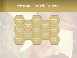 A Woman Wearing A Hat And Holding A Napkin To Her Mouth PowerPoint Template